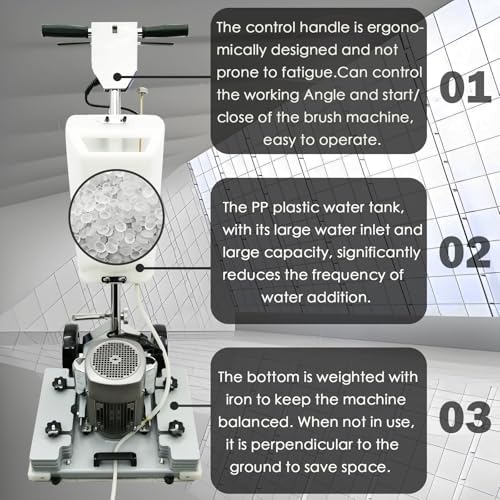 TECHTONGDA Floor Polisher Commercial Floor Buffer Scrubber Square Shape Floor Grinding Machine Industrial Hard Floor Cleaning with 3gal Tank and 3 Floor Polishing Pad - Image 2