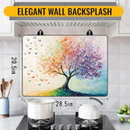 NYZE Colorful Tree Stove Top Cover for Electric Stove 28x20 Inch Silicone Stovetop Protector Cover, Scratch-Resistant Decorative Kitchen Mat for Electric/Glass Stove Top - Image 3