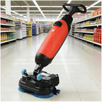 17" Power Mop Brushes Cordless Battery Powered Floor Scrubber with Dual Tanks (4.5L+7.5L), Commercial Floor Washer 13000 Sqft/H for Wood, Tile, Marble & Cement Floors Red by Unknown