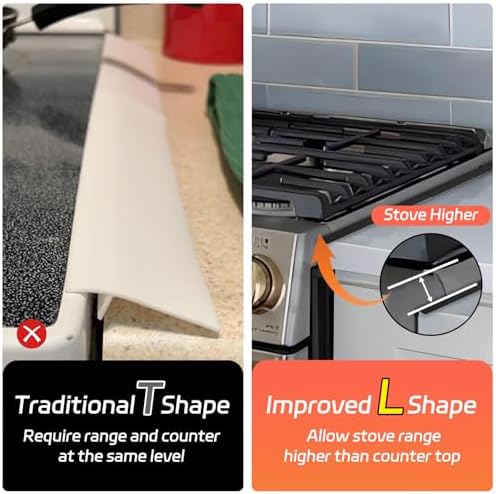 Stainless Steel Stove Gap Covers (2 Pack), Stove Gap Filler, Stove Counter Gap Guards for Kitchen, Range Trim Kit, Easy Clean with Heat Resistant, Adjustable Length 13.8” to 27.6”, Width 0.79" - Image 5