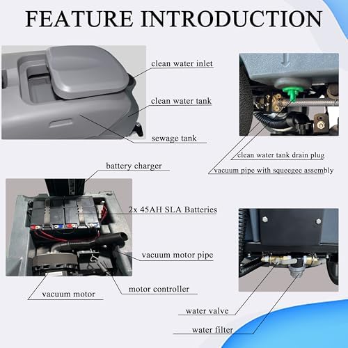 Emotor 15" Commercial Walk Behind Floor Scrubber Machine - Image 4