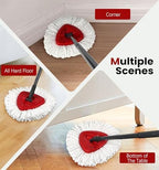 6 Pack Spin Mop Head Replacement for O-Ceda Easy Wring 1-Tank System, Microfiber Mop Refills, 360° Swivel, Deep Cleaning, Machine Washable & Easy to Replace (White) - Image 6