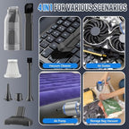 Compressed air Duster, Yomile 2 in 1 180000RPM Cordless Air Duster with Mini Car Vacuum, 9000mAh Battery Dust Blower for Keyboard Cleaner,Rechargeable Air Blower AIC Can for Office Computers - Image 7