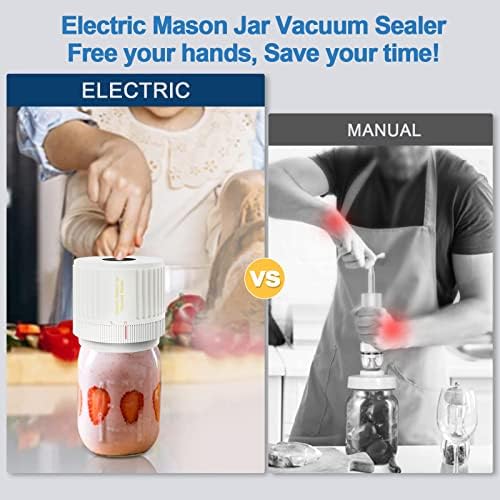 LOVE MOMENT Electric Mason Jar Vacuum Sealer Kit - White - Image 2