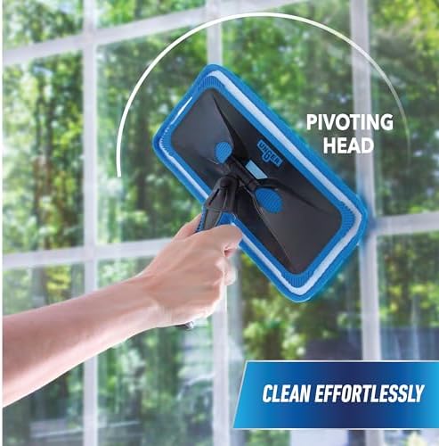 Unger Professional Indoor Window Cleaning Kit with 2' Pole — Swivel Head Pad Washer for Glass, Mirrors & Flat Surfaces, Streak-Free Results, 2 Reusable Microfiber Pads, Wet or Dry Use - Image 5