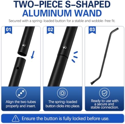 1 Pack Aluminum Vacuum S-Wand Replacement Compatible with Proteam,Black - Image 3