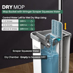 JOYMOOP Wall Mop and Bucket Set, Hands-Free Flat Floor Mop with 3 Washable Microfiber Pads, Wet and Dry Use, Ideal for Home and Commercial Floor Cleaning - Image 3