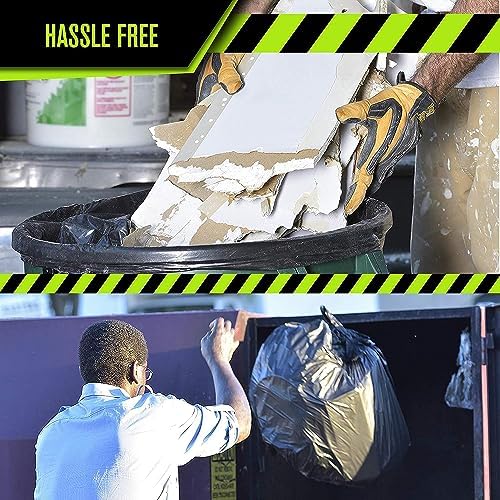 Aluf Plastics RCT-56 Star Sealed Coreless Rolls with E-Z Tie Flap Closure, 56 gal, Polyethylene, 43" x 46", Black (Pack of 100) - Image 5