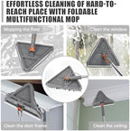 CALBEAU Baseboard Cleaner Tool with Handle, Wall Mop with Squeegee, Gray - Image 3
