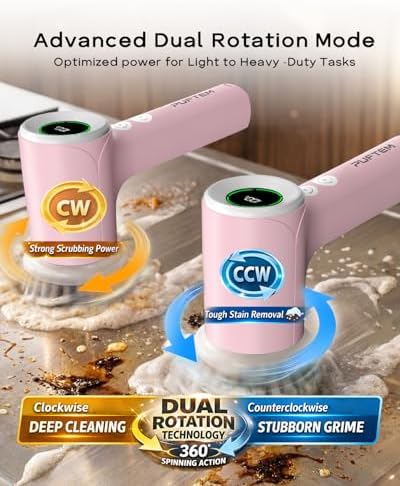 PUFTEM Electric Shower Scrubber, Cordless Bathroom Scrubber, Dual Direction - Image 2