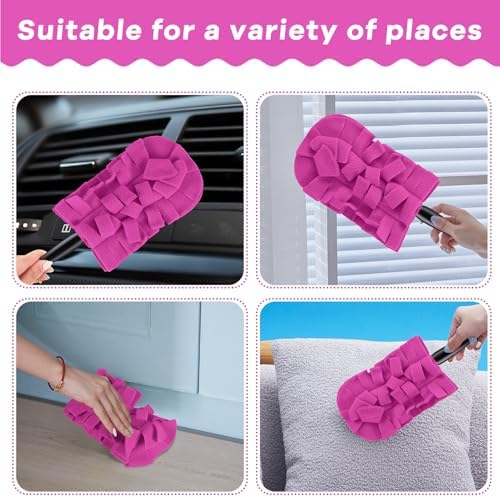 6 Pcs Reusable Duster Refills Washable Pads, Peach Red - Image 5