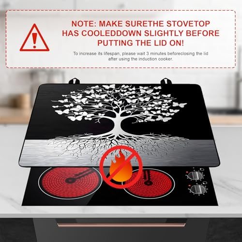 Tree of Life Stove Top Cover Retro Flower Gas Stove Top Cover for Home Decoration Kitchen Pad Non-Stick Washable Cooktop Covers Countertop Protector Keep Stove Clean 28"x20" - Image 3
