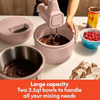 bella 3.5 Qt Hand & Stand Mixer, 2 in 1 Electric Mixer with Bowl, Blossom - Image 5