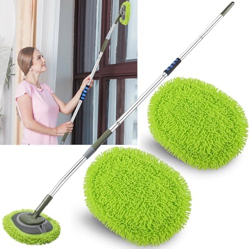 Wall Cleaner Mop Max 66’’ Long Handle, with 15°Labor-Saving Extension Pole by HoMerit