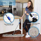 36" Industrial Cotton Floor Dust Mop with Adjustable Steel Handle - Commercial Mops for Hardwood, Tiles, Laminate, Vinyl, Garage epoxy, Bamboo Surface Cleaning and Flooring Push Dust Broom - Image 2
