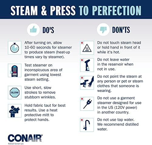 Conair Handheld Garment Steamer for Clothes, ExtremeSteam 1200W, Portable Handheld Design,White/Light Green - Image 7
