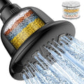 MakeFit Filtered Shower Head Matte Black- High Pressure Shower Head with filter for Hard Water - Rain Shower Head Water Softener - Luxury 7 Settings Adjustable Water Filter Showerhead (Matte Black) by MakeFit