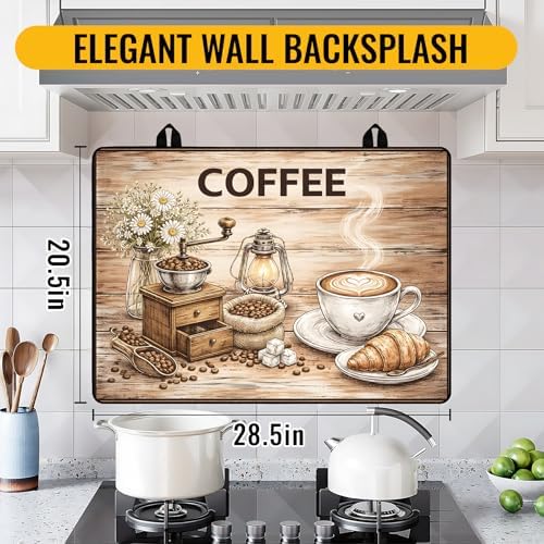 NYZE Stove Top Covers for Electric Stove for Kitchen (Retro Wood Coffee) - Image 2