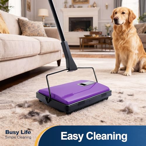 Yocada Carpet Sweeper Cleaner Manual Household Sweeper 1*Extra Brush - Image 2