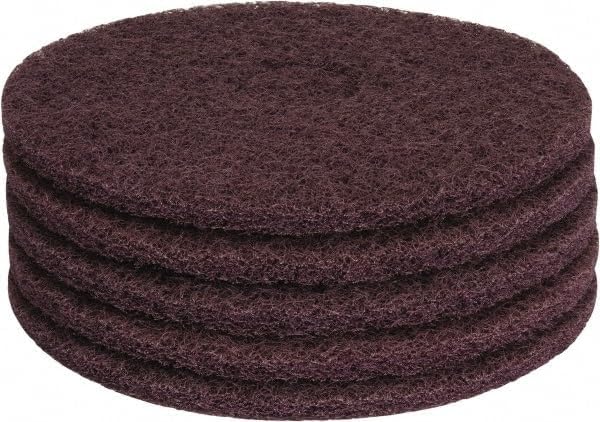 PRO SOURCE Extra Heavy Duty Floor Stripping Pads: 5 Pack, Maroon Extra Coarse Polyester, 15" Diameter by PROSOURCE