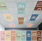 8pcs Spanish Classroom Fluorescent Magnetic Light Covers,2x4 FT Boho by Hallswl