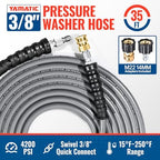 YAMATIC 3/8" Non-Marking Pressure Washer Hose 35 FT, Swivel Quick Connect - Image 2