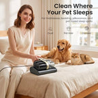 HEAPETS Mattress Vacuum Cleaner, 16Kpa Bed Vacuum with 275nm UV-C Light & 149℉ Heat & Ultrasonic, Dual High-Speed Roller Brushes & H13 HEPA Filter for Pet Hair, Bed, Sofa, Couch, Corded Black - Image 2