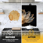 NYZE Stove Top Cover for Electric Stove with Glowing Lotus 28x20 Inch Silicone Stovetop Cover Protector, Scratch-Resistant Decorative Kitchen Mat for Electric/Glass Stove Top - Image 6