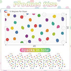 6Pcs Classroom Fluorescent Magnetic Light Covers,2x4 FT Colorful Polka Dot - Image 2