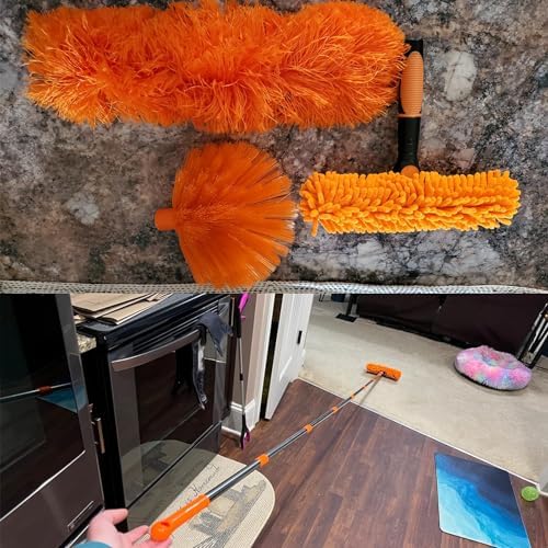 20+ Feet High Reach Dusting Kit with 3-14 ft Extension Pole //2 in 1 Window Cleaning Kit // High Ceiling Duster // Cobweb Microfiber Duster // Outdoor & Indoor Extendable Duster Cleaning Kit - Image 7
