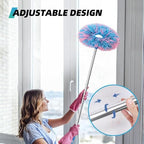 DRQ Ceiling Fan Cleaner Duster, 13-48 in Extension Pole, Blue Pink, 2 Pack - Image 4