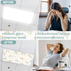 8 Pcs Fluorescent Light Covers with 80 Magnets Decorative for Classroom Ceiling Light 4x2 Feet Magnetic Light Covers Filter Easy Install for Office Hospitals & Home Drop Ceiling Supplies(Boho Rainbow) - Image 3