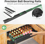 Pull Out Cabinet Organizer with Nano Adhesive, Heavy Duty Full-Extension Slide-Out Drawer for Kitchen Cabinet Organizers and Storage, No Drill Roll out Pantry Shelf, 18.5"W x 16.9"D x 3.1"H , Black - Image 4