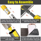 Wet Spray Mop for Floor Cleaning with 14 oz Bottle & 3 Microfiber Pads - Image 7