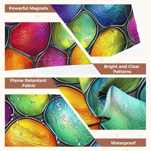 6 Pcs Fluorescent Light Covers for Ceiling Lights Stained glass seamless texture waves for window colored glass 3d Magnetic Decorative Shade Filters 4x2 ft for Classroom Office Hospital Decor - Image 4