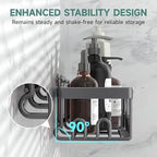 Veken Rustproof & Waterproof Shower Caddy 6-Pack, No Drilling Adhesive Shelves Rack with Soap Holder, Large Capacity Bathroom Organizers and Storage, Wall-Mounted Kitchen & Home Decor, Dark Grey - Image 2