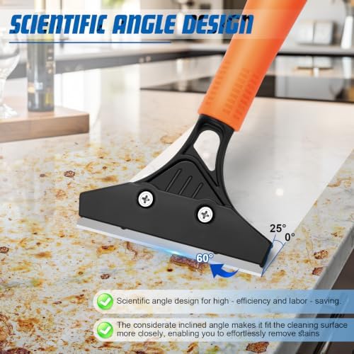 Heavy Duty Floor Scraper with Long Handle,4 Inch Razor Blade Scraper Tool - Image 5