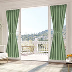 Vatge Sidelight Curtains for Front Door, Self Adhesive Sidelight Curtains for Door Winow, 1 Panel, W25 x L80, Sage Green by Vatge