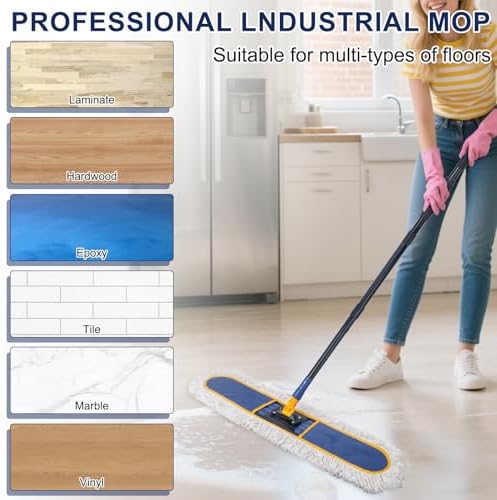 36" Commercial Dust Mop Replacement Heads,2 Pack Reusable Dust Mop Pads - Image 6