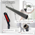 For Miele C1 C2 C3 Vacuum Attachments Accessories for High Ceilings, Venetian Blinds, Fans, Cobwebs & High Up Spaces: : 4 Pack Vacuum Extension Wands, Flexible Dust Brush, Horse Hair Dusting Brush - Image 2