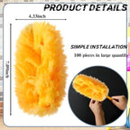 Vesici 100 Pcs Duster Refills Compatible with Swiffer Dusters Bulk Disposable Replacement Thickened with 1 Handle Heavy Duty for Cleaning, Office (Orange) - Image 4