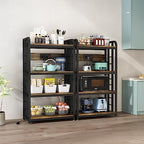 SIREDEEP Bakers Rack with Power Outlet ，4-Tier Kitchen Baker's Rack,Microwave Stand with Storage Suitable for Kitchen, Living Room, Dinning Room，Coffee Bar(Rustic Brown) - Image 4