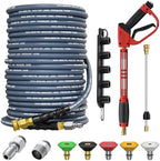 5000PSI Pressure Washer Hose and Gun, 3/8’’ Power Hose 100FT by TechSweeppro