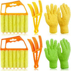 6 Pcs Window Venetian Blind Cleaner Duster Tool 2 Pcs 7 Fingers Dusting Cleaner Tool 2 Pcs Shutter Cleaner Brush and 2 Pairs Cleaning Gloves for Air Conditioner Keyboard Fan Dirt House Dust Cleaner by Nuogo