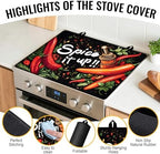 Stove Top Cover for Electric Stove,Glass Stove Top Cover, Heat Resistant Glass Cooktop Cover, Stovetop Protector, Kitchen Decor, Dish Drying Mats Cover for Ceramic Washer Top 28.5x20.5 inch - Image 3