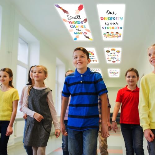 8Pcs Classroom Fluorescent Magnetic Light Covers,2x4 FT Diversity Inclusion - Image 6