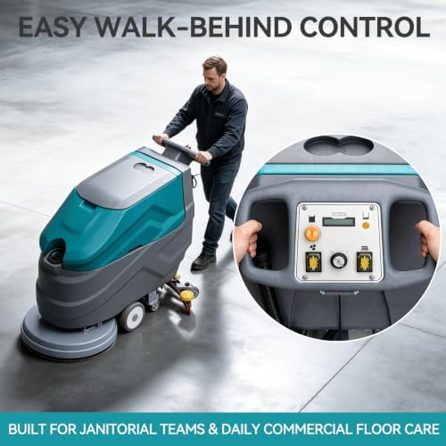 PX7 22" Commercial Walk Behind Floor Scrubber Machine, Heavy-Duty Motor - Image 2