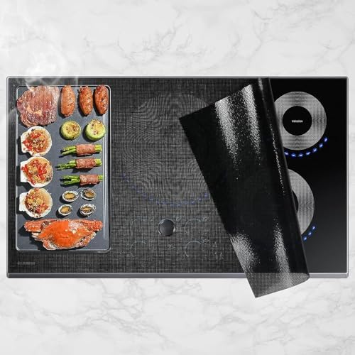 Cook's Aid Large Induction Cooktop Protector Mat 21.2x35.4 Inch,Translucent (Magnetic) Stove Top Cover for Electric Stove, Silicone Stove Mat for Glass Top Stove,Glass Top Stove Cover (LTSICT10) by CooksAid