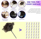 NCEDN Genuine Ostrich Feather Duster 40 Inches - Extendable Stainless Steel Handle, 8 Inches Long Thick Feathers, Telescopic Duster for Ceiling Fans, Blinds, Furniture, Car, Washable - Image 6