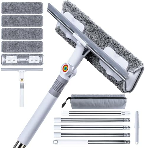 CTIME 80" Professional Window Squeegee Kit with Extension Pole, 5 Cloths by CTIME